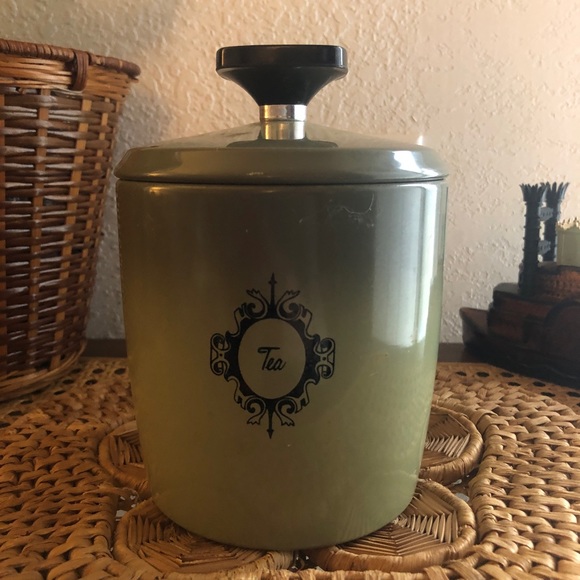 West Bend Avocado Green Ombre Tea Canister Mid Century Modern/Retro - Picture 7 of 15